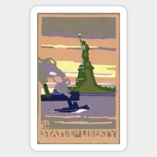 Vintage Travel Poster, Statue of Liberty Sticker